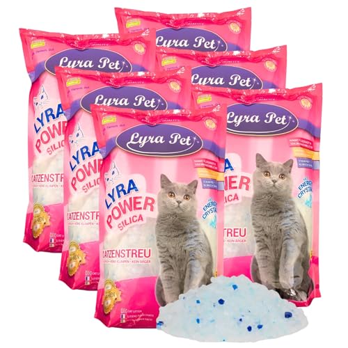 Lyra Pet® 6 x 5 L = 30 L Cats Power Silikat Katzenstreu staubfrei klumpfrei