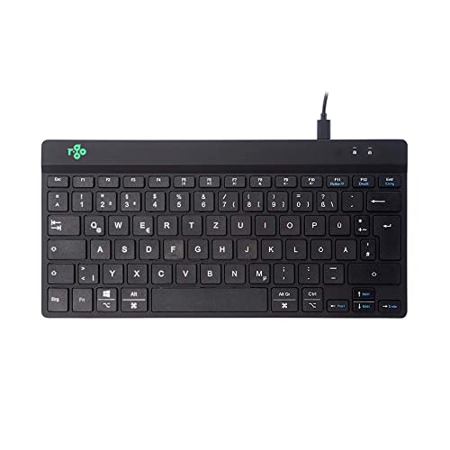 R-Go Compact Break Tastatur, QWERTZ Deutsches Layout, Met pauze Indicator, Ergonomische plat Design, Schwarz, Kabelgebunden