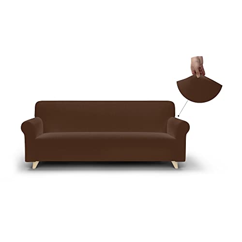 Più bello Bielastische Couchüberzüge braun, Polyester, 3 Plätze