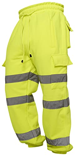 Juicy Trendz® Hi Viz Trousers Reflektierenden Hose Herren Arbeitshose Fluoreszierenden Warnschutz Hose
