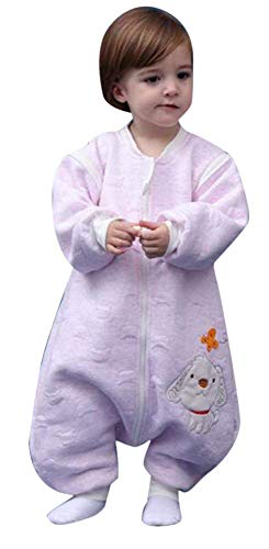 baby Schläfsack winter kinderSchlafsack,Hund mit Füßen Baumwolle Junge Mädchen unisex ganzjahres Schlafanzug .Neugeborene pyjama/overall/Strampler (D, 80cm /0-16 Monat)