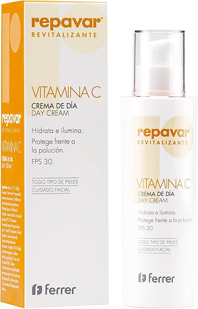 Repavar Revitalizing - Feuchtigkeitscreme für das Gesicht - Tagescreme - Mit Vitamin C und Pollustop - Schützt die Haut vor Verunreinigungen und Wirkt den Anzeichen der Hautalterung Entgegen - 50 ml
