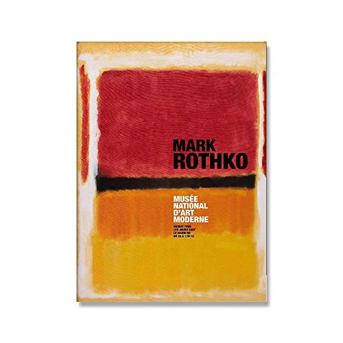 KEYGEM Berühmtes Mark Rothko Poster Abstrakte orange rote Wandkunst Mark Rothko Leinwandgemälde Mark Rothko Drucke für Zuhause Wanddekoration Bild 50x70cm Kein Rahmen
