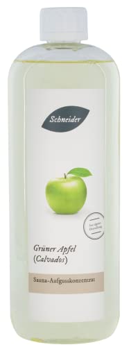 Saunabedarf Schneider - Aufgusskonzentrat Grüner Apfel (Calvados) - saftig-frischer Saunaaufguss - 1000ml Inhalt