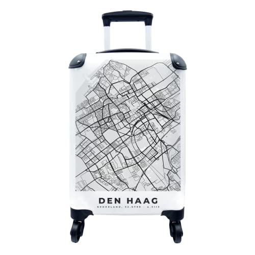 Koffer - 35x55 cm - Stadtplan - Den HAAG - Grau - Weiß