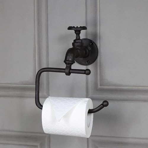 Rustikaler Toilettenpapierhalter aus Metall, 19 x 21 cm