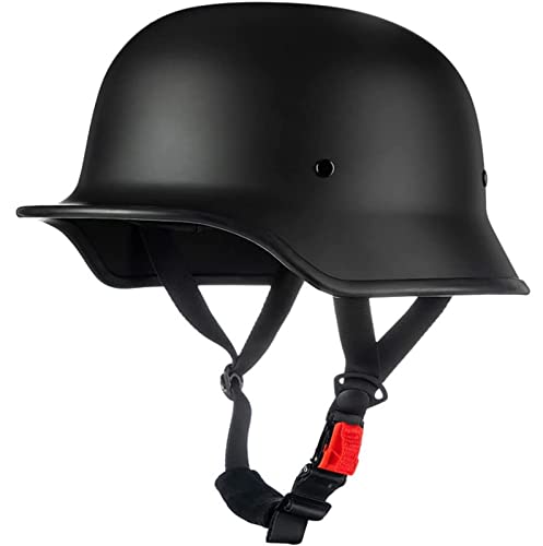 Deutscher Motorrad-Retro-Halbhelm Halbschalenhelm Motorradhelm mit ECE/DOT Genehmigt Brain-Cap Halbschale Roller-Helm Scooter-Helm Jet-Helm Retro für Erwachsene Herren Damen 1,XXL