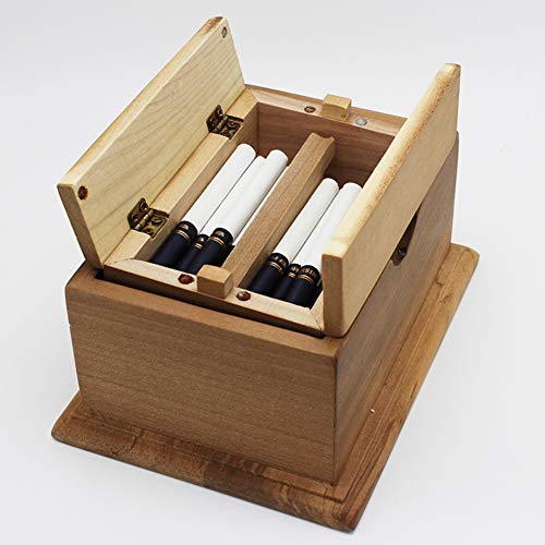 Holz Zigarettenetui Box Zigarettenetui für 20 Zigaretten Heben Sie die automatische Desktop-Zigarrenkiste auf