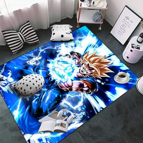 ZENCIX Anime-Teppich, rutschfest, weich, verdickt, Verriegelungskante, groß, 3D-Druck, Cartoon-Matten, Teppich für Schlafzimmer, Wohnzimmer, 120 x 180 cm, 20