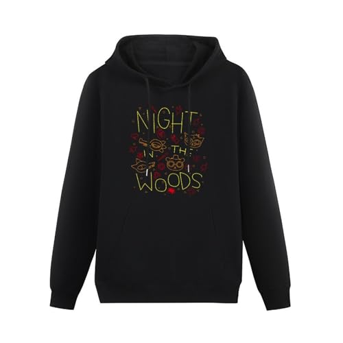 ZiRoxi Night In The Woods Hoodie Mens Black Sweatshirt L