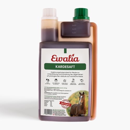 NEU! EWALIA Kardesaft - Harmonisierendes Ergänzungsfuttermittel für Pferde, Unterstützung des allgemeinen Wohlbefindens, Natürliche Pflege für physiologische Prozesse, 100% Natur pur, 1 Liter