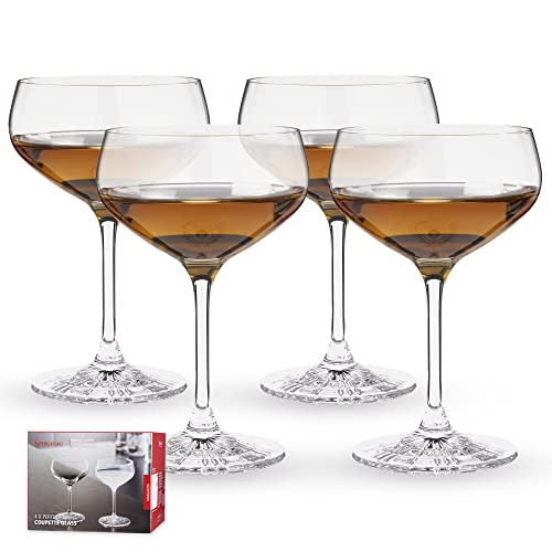 Spiegelau & Nachtmann, 4-teiliges Cocktailschalen-Set, Champagnerschale/Coupette Glas, Kristallglas, 235 ml, Perfect Serve, 4500174
