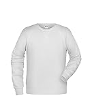 James & Nicholson Herren Raglan Sweatshirt - Sweatshirt im Raglanschnitt aus Bio-Baumwolle | Farbe: White | Grösse: M