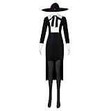 BUBELS Anime Sylvia Sherwood Cosplay Kostüm Mädchen Kleid Hut Uniform Halloween Outfit,Black-M
