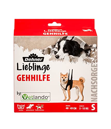 Dehner Lieblinge Hunde Gehhilfe, Größe S, Bauchumfang 40-49 cm, für Hunde von 5 bis 15 kg, Neopren, schwarz