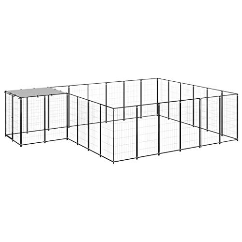 Home Furniture Hundehütte aus Stahl, 12,1 m², Schwarz
