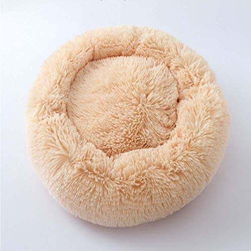 Großes waschbares rundes Hundebett, Donut-Design, Plüsch, beruhigendes Bett, Schlafen, warm, beruhigend, gemütlich, für mittelgroße Hunde, rutschfest