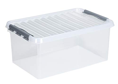 6 x SUNWARE Q-Line Box - 45 Liter - 60 x 40 x 26cm - transparent/metallic