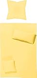 Erwin Müller Bettwäsche-Set Renforcé Würzburg, Uni, gelb, Größe 135x200 cm (40x80 cm) - strapazierfähig und temperaturausgleichend, mit Reißverschluss (weitere Farben, Größen)