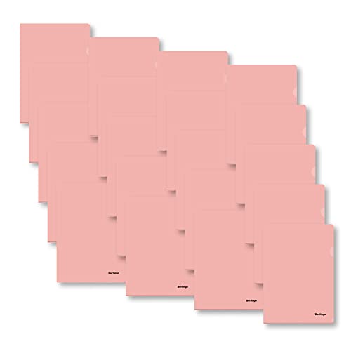 Berlingo Aktenhülle, 20 Stück, A4 Format, 20 Blatt, 180 Mikron, hochwertiges PP-Kunstoff, für das Büro, das Home Office oder die Schule und Uni, Serie Instinct, pastellfarbener Lavendel (Rosa)