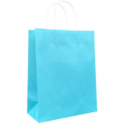 Geschenktüten 15 Stücke Handtasche Leder Papier Tasche Kleidung Geschenk Einkaufstasche Mit Hand Geschenk Papiertüte Präsenttüten (Color : Blue, Size : 38 * 15 * 38)
