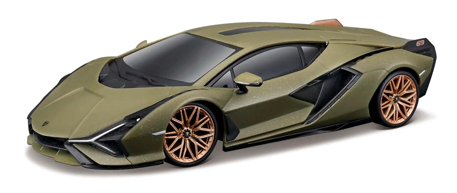 Bauer Spielwaren Tech R/C Lamborghini Sian FKP37: Ferngesteuertes Auto im Maßstab 1:24, 2,4 GHz, mit Pistolengriff-Steuerung, ab 5 Jahren, 20 cm, grün (582338)