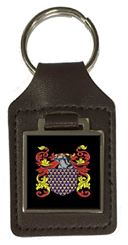 Brackley Familienwappen Familienwappen Wappen braun Leder Schlüsselanhänger graviert, silber, Einheitsgröße