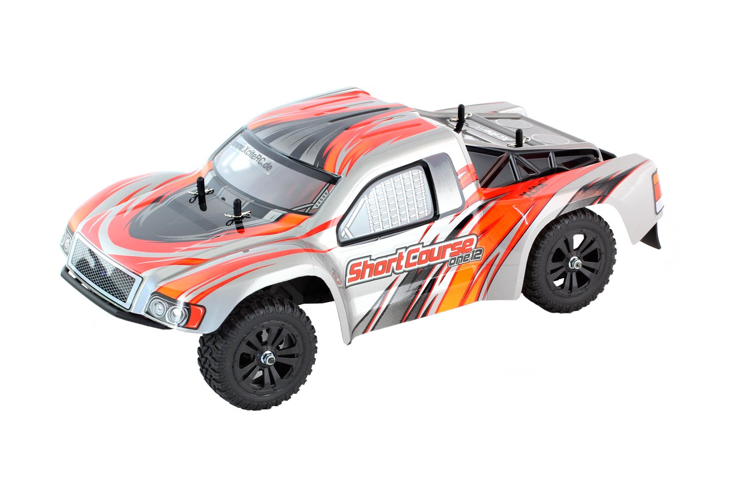 XciteRC 30403000 RC Auto Shortcourse one12-2WD Ready to Race Modellauto, rote Karosserie 1:12 mit 2.4 GHz Fernsteuerung, rot