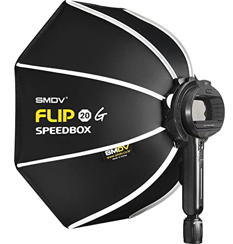 Impulsfoto SMDV Softbox Speedbox-Flip 20 | 50 cm Ø | 440 x 130 mm | Einsatzbereit in 1 Sek. | Anpassbarer Speedlite-Adapter