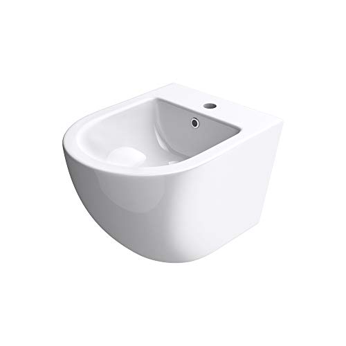 doporro WC-Bidet Düren179 Weiß 49,5x37x32,5cm aus Keramik Wand-Bidet mit Überlauf