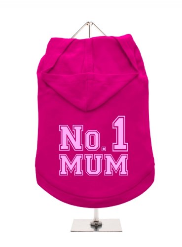 "Mütter Tag: No. 1 Mum" UrbanPup Hunde-Hoodie Hoodie (Fuchsia/Pink)