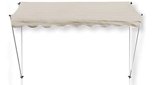 GRASEKAMP Qualität seit 1972 Klemmmarkise Ontario 255x130cm Sand Beige Balkonmarkise höhenverstellbar von 200 cm – 320 cm