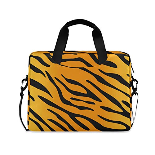 PUXUQU Tropisch Tier Tiger Druck Laptoptasche 15.6 Zoll Laptop Tasche Aktentasche Hülle Notebooktasche Handtasche Schulter Tasche für Uni Arbeit Business