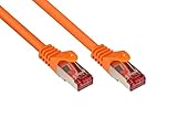 Good Connections Cat. 6 Ethernet LAN Patchkabel mit Rastnasenschutz RNS, S/FTP, PiMF, PVC, 250Mhz, Gigabit-fähig (10/100/1000-Base-T Ethernet Netzwerke), für Patchfelder, Patchpanels, Switch, Router, Modems, orange, 15m