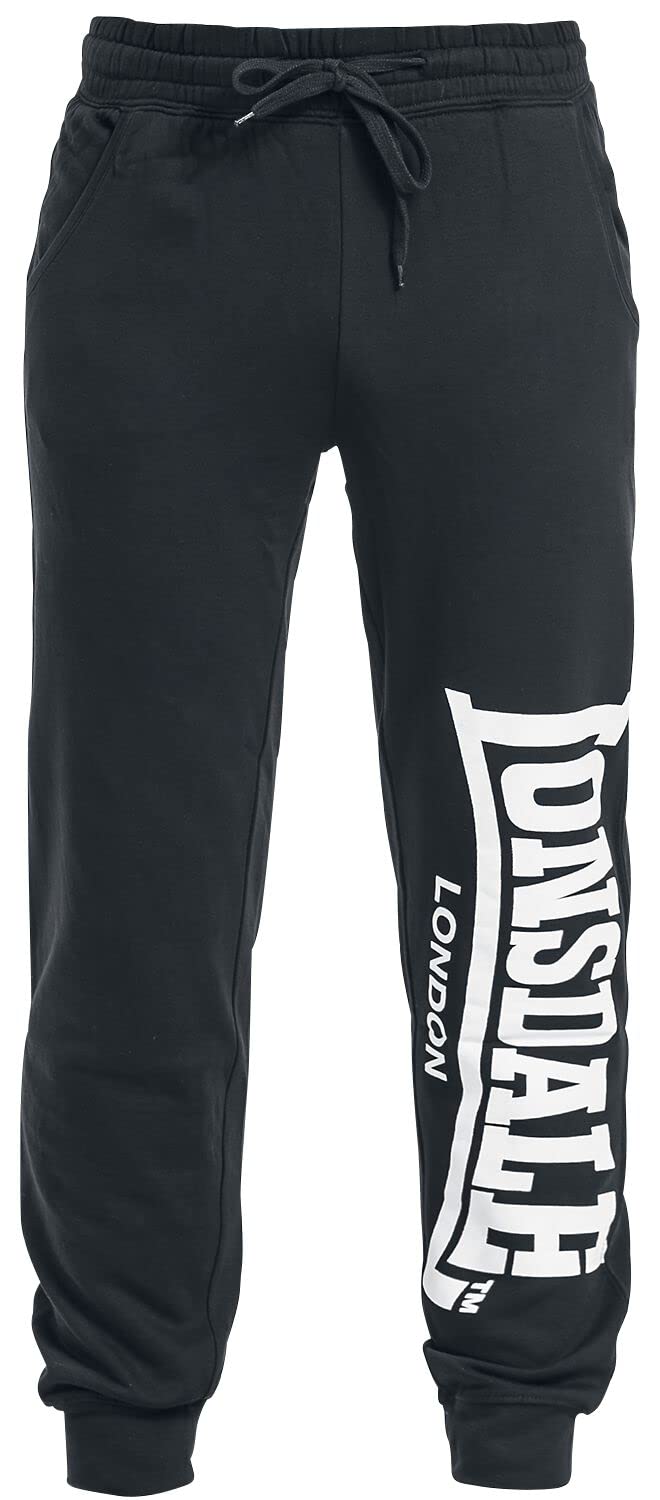 Lonsdale Herren Jogginghose Normale Passform Logo Large, Black XXXL, 110786