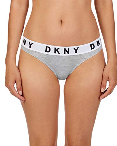 DKNY Damen Cozy Boyfriend Unterwsche im Bikini-Stil, Heather Gray/White/Black, Medium