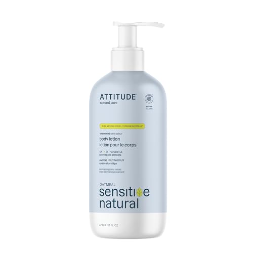 ATTITUDE Sensitive Skin, Hypoallergenic Body Lotion, Fragrance Free, 16 Fluid Ounce