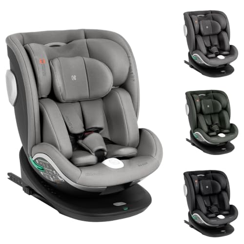 Kikkaboo Kindersitz i-Drive i-Size (40-150cm) Isofix Top Tether, Kopfstütze, SPS, Farbe:hellgrau