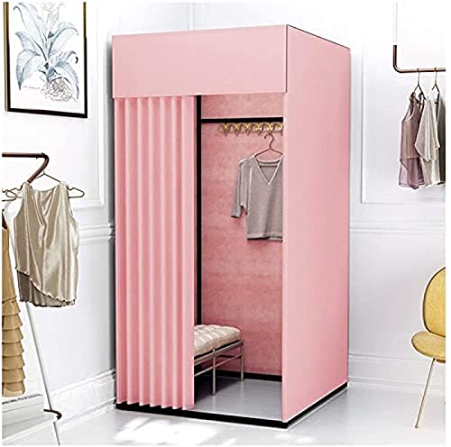 Bewegliche Umkleidekabine Bekleidungsgeschäft Umkleidekabine Tragbarer Umkleideraum mit Haken für Bekleidungsgeschäfte Einkaufszentren,Pink a,80x80cm 234Malerisch