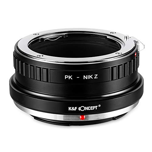 K&F Concept PK-NIK Z Bajonettadapter Objektiv Ring für Pentax K PK Objektiv auf Nikon Z 7 und Nikon Z 6 Spiegellose Vollformatkamera