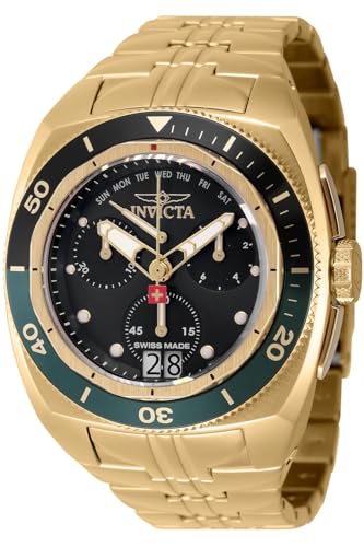 Invicta SWISS MADE 44779 Quarz Herrenuhr - 46mm - Swiss Made, Gold, 46.00