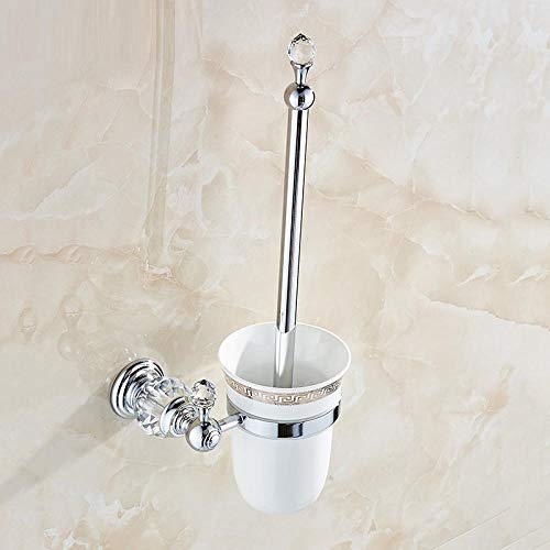 Alberta WC Bürste Klobürste für Luxus Golden European Style Messing Kristall Toilettenbürstenhalter, vergoldete Toilettenbürste Badezimmerprodukte Badezimmerzubehör-Rot