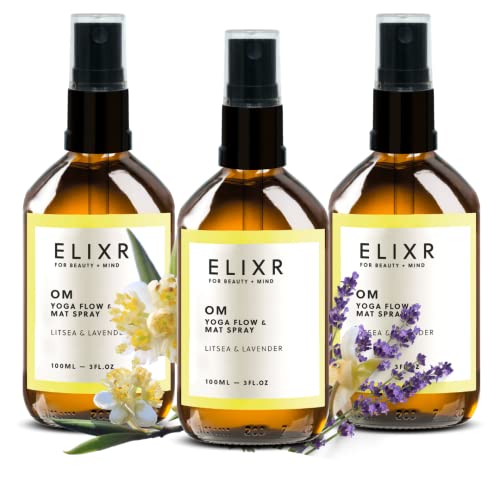 ELIXR Yoga Flow Raumspray Om 3x 100ml I Litsea Lavendel I mit 100% naturreinen ätherischen Ölen I Natürliches Raumduft Spray, Airspray, Lufterfrischer