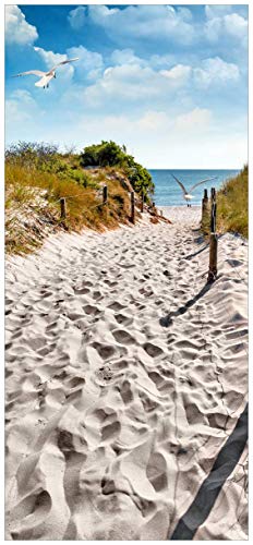 posterdepot Türtapete Türposter Möwen auf dem Sandweg zum Strand - Größe 93 x 205 cm, 1 Stück, ktt0240