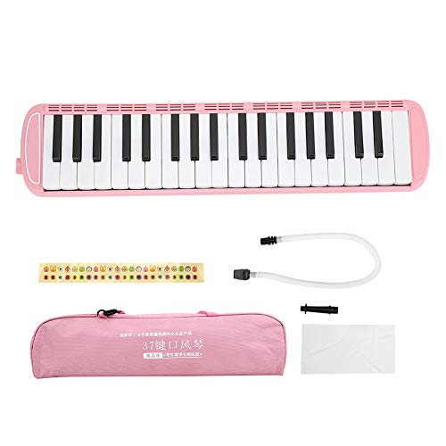Blasmusikinstrument Tragbare Melodica, Melodica Instrumententastatur, Keyboard Sopran Air Piano für Anfänger Kinder(Pink)