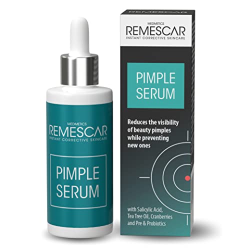 Remescar Pickelserum 30 ml – reduziert die Sichtbarkeit von Schönheitspickeln und verhindert gleichzeitig neue – Salicylsäure, Teebaumöl und Cranberries