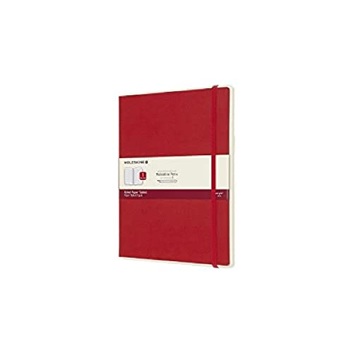 Moleskine Paper Tablet Notizbuch Digitales Smart Notizbuch Paper Tablet (mit linierten Seiten und Hardcover, liniert, Extra-Large 19 x 25 cm) rot