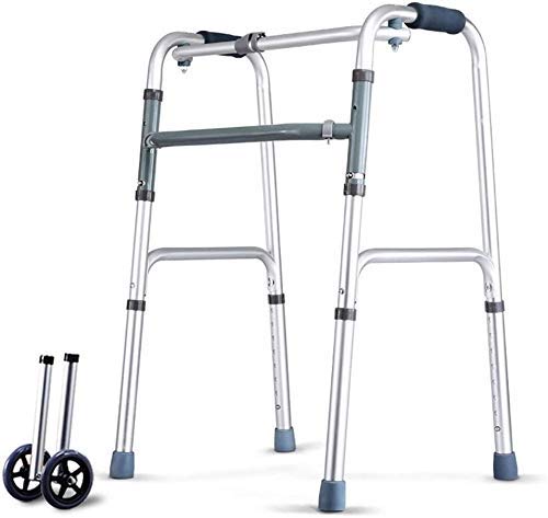 Gehhilfe für Rollstuhlfahrer mit Behinderungen, Gehhilfe für ältere Menschen mit Badeplatte und Riemenscheibe aus Aluminiumlegierung, Armlehne, Gehhilfe, 8-Gang-Höhenverstellung, geeignet, k