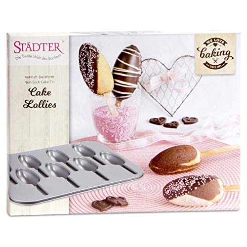 Städter We Love Baking Backform Cake Lollies, Metall, Silber, 35 x 27 cm