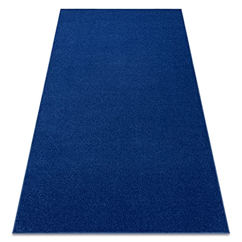 rugsx Einfarbiger Teppich Eton für Zimmer, Wohnzimmer, Schlafzimmer, Teppichboden Auslegware, dunkelblau, Verschiedene Größen, 400x500 cm